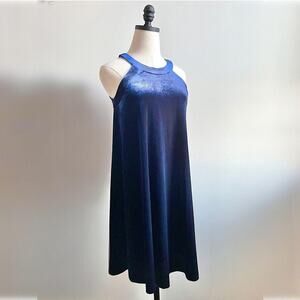 Vintage Y2K Betsey Johnson Velvet Mini Shift Dress | Blue | Party Dress | XS/S
